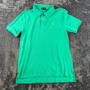Polo Ralph Lauren Boys XL (18-20) Green Polo Short Sleeve Orange Pony